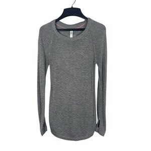 Lululemon Cashmere Blend Sweater Tunic Gray Size 2 Lightweight Thumbholes